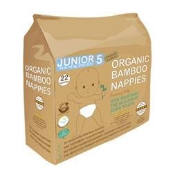 Organic Bamboo Nappies Size 5 (15-19kg22 nappies)