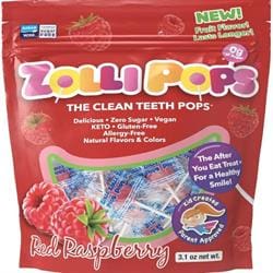 Sugar Free Raspberry Lollipop Pouch 80g