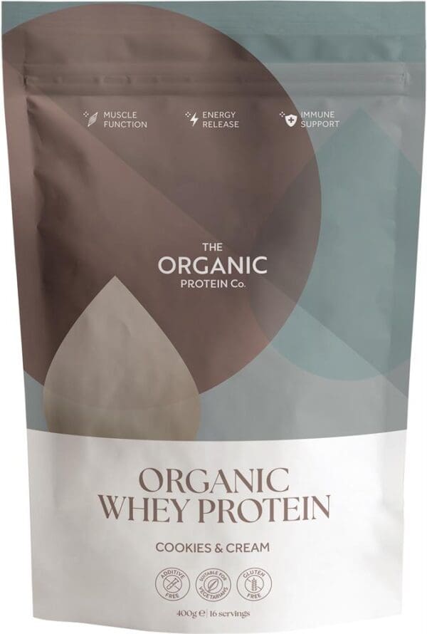 Cookies & Cream Organic Whey Protein Powder 400 g - Image 2