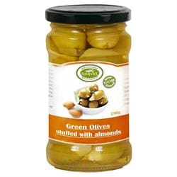 Korvel Greek Green Olives with Almonds Super Colossal 290g