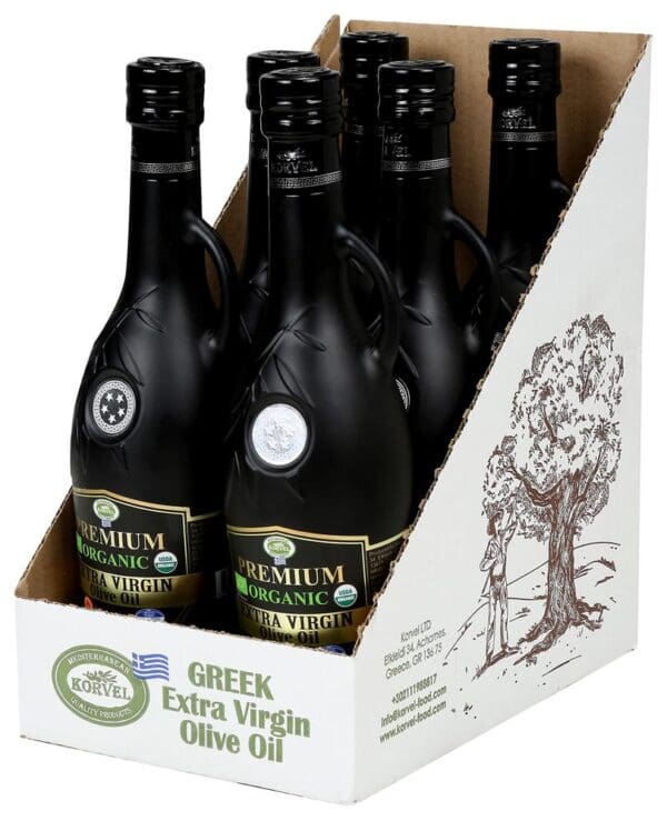 Korvel Greek Organic Extra Virgin Olive Oil PDO Kalamata Amphora 500ml - Image 2