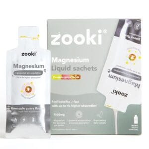 Zooki Magnesium Glycinate 2000mg Pineapple 30 Sachets Box Liposomal